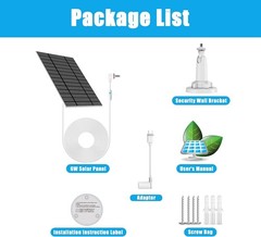 Rated 6W Solar Panel with Indicator Light for Ring Cameras – Easy Install