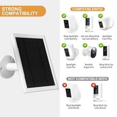 5W Solar Panel Compatible for Ring Camera Spotlight Cam Plus/Pro (Battery)