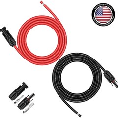 10FT 10AWG Solar Panel Extension Cable – UV Resistant & Weatherproof Connection