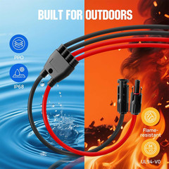 Integrated Solar Connector 2-6 Y Branch Parallel PV Adapter Cable Wire Plug Tool