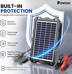 Upgraded 7.5W-Solar-Battery-Trickle-Charger-Maintainer-12V Portable Waterproof S