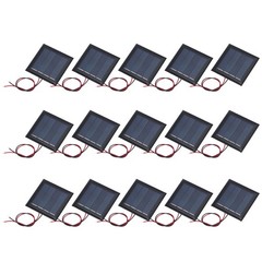 15 Pcs 2V 0.26W 130mA Mini Solar Panels with 2 Cable 54mm x 54mm