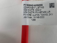Amphenol ATPI 012037 Red 1500V 30A OAL 17″ CD2 & MC4 CNCTR PV Wiring Harness