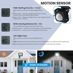LED Floodlight Motion Sensor AC220V AC110V 10W-300W Waterproof Outdoor Projector