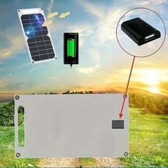 20W 5V Portable Solar Panel Power Bank USB Cell Phone Charger Camping Outdoor