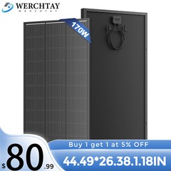 170W 200W Watt Mono Solar Panel 12V Battery Charging Home RV Off-Grid Boat Power