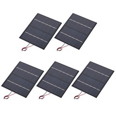 5 Pcs 6V 1.68W 280mA Mini Solar Panels with 2 Cable 110mm x 92mm
