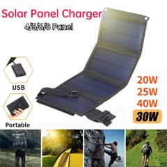 Foldable Solar Panels Cell 5V 20-40W Portable Outdoor USB Output Battery Charger