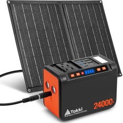 Takki Solar Generator 120W Peak Portable Power Station with 21W Solar Panel 88.8