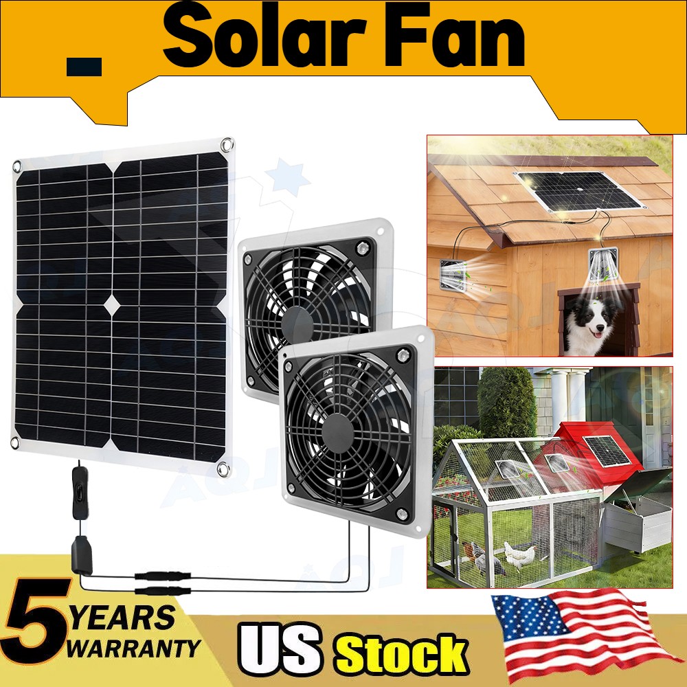Solar Panel Fan kit ’20W’ Solar Powered Fan with Dual IP57 Waterproof Fans
