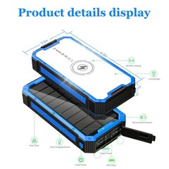 36800mAh Portable External Solar Power Bank Dual 4USB Battery Charger for Phone
