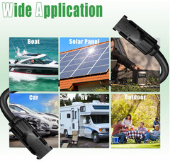 Cable solar doble 10AWG 20FT con conectores IP67, ideal para exterior y RV.