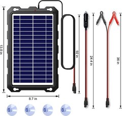 POWOXI 7.5w 12v Solar Battery Trickle Charger Solar Cell Charger for car US
