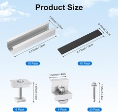 10 PCS Solar Panel Mounting Brackets Kits, Aluminum Alloy 120mm Z Bracket Solar