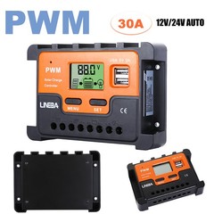 Upgraded PWM Solar Panel Battery Regulator Charge Controller Dual USB 12/24/48V