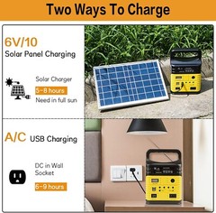 All-in-One Solar Power Station – Rechargeable Portable Generator with LED Lights