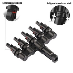1 Pair 5 to 1 Solar Y Branch 5 Way Solar Panel Parallel Connectors Solar Adapter