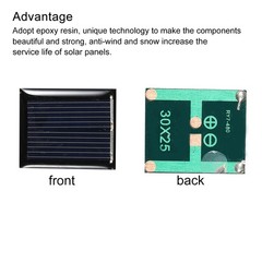 Mini Solar Cell Panel 1V 80mA 0.08W 30mm x 25mm 10pcs