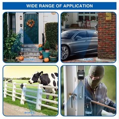Solar Doorbell Wireless Motion Sensor Alarm For Farms Camping