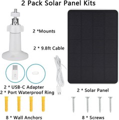 Solar Panel for Micro USB Power CCTV Camera Security Cam Battery Charger 4W 5V
