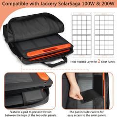 Solar Panel Storage Bag Compatible with 2 Jackery 100W / 200W, Padded Portable S