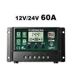 GRENNOVA 10A/30A/60A MPPT Solar Charge Controller—12V/24V auto,supports DC input