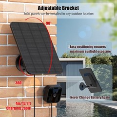 4 Pack 4W Solar Panel for Outdoor 4 XT3 XT2 IP65 Waterproof 13.1ft Cable