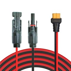 25FT 12AWG Solar Charge Cable with XT60 Female Adapter for Power Stations & Gene