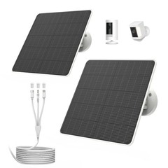 FlexSolar 2 Pack 6W Solar Panel for Security Camera Outdoor, 5V USB Solar Cha…