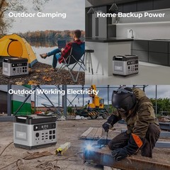 Solar Generator Portable PowerStation Emergency OUKITEL LiFePO4 UPS 2400W 2048Wh
