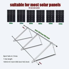 Solar Panel Mounting Brackets Kit System Adjustable 30º~45º Aluminum Alloy Tilt