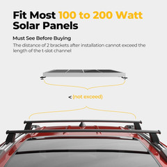 Bougerv Solar Panel T-Slot Mounting Kit Fits for Auto Cross Bars with T-Track to
