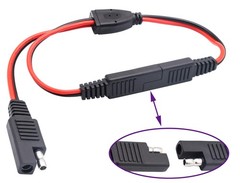 AAOTOKK 30cm SAE Y Splitter Adapter Cable – 1 to 2 DC Power Automotive Extens…