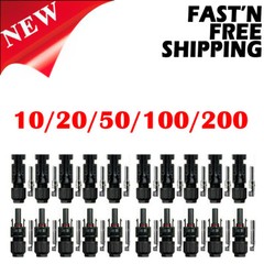 10/20/50/100/200 Pairs Male Female Solar Cable Connectors for DIY Solar Panel