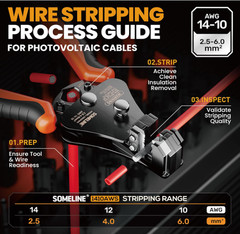 Crimpadora solar 14–10 AWG para conectores de cables de paneles solares