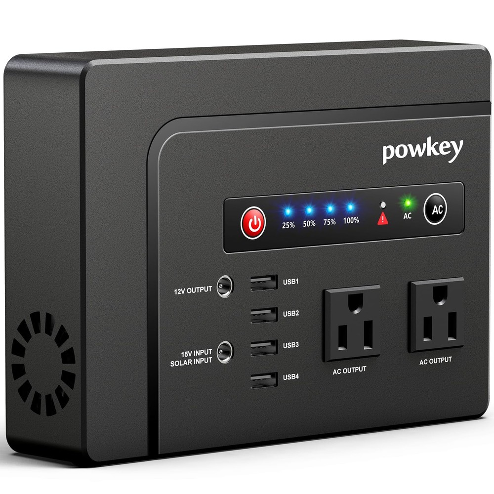 powkey Portable Power Station 200W 146Wh Portable Solar Generator Battery Pack
