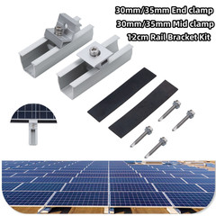 Solar Panel Rails Bracket PV Fixing 30mm/35mm End/Middle Clamp Kit Roof Mounting