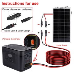 12 AWG XT60i Female to Solar Panel Extension Cable Connector Charging Cable