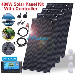 Kit de panel solar de 200W 400W, cargador de batería de 12 V, para autocaravana