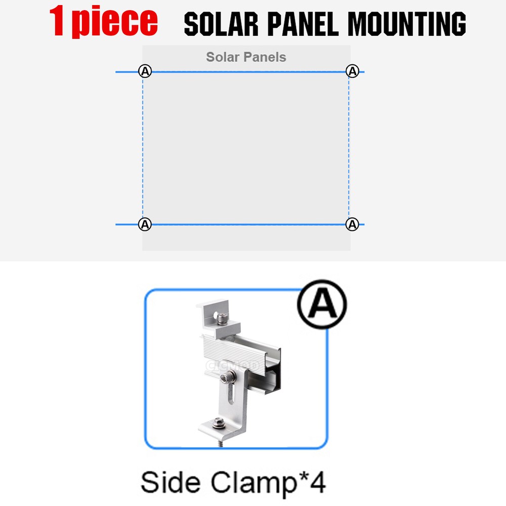 30/35mm Solar Panel Rail Bracket Mounting Aluminium Fixing End/Middle Clamp Clip