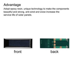 Mini Solar Cell Panel 0.5V 160mA 0.08W 53mm x 18mm 5pcs