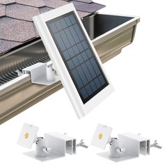 2-Pack Solar Panel Gutter Mount Bracket, No Drill Aluminum, 360° Rotation, Weath