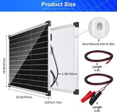 Solar Panel Kit 50W W/ 10A Charge Controller Monocrystalline Solar Panel Kit