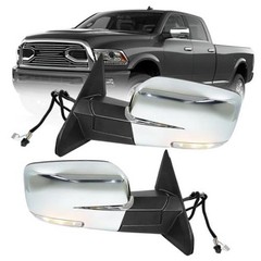 Chrome Power Folding Side Mirrors for Dodge Ram 1500 2500 3500 2013-2018 () Left
