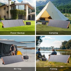 ZOUPW 200W Portable Solar Panel ETFE Foldable Solar Charger for Power Stations