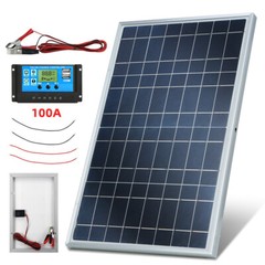 30W Solar Battery Trickle Charger Solar Panel Maintainer 100A Controller for RV