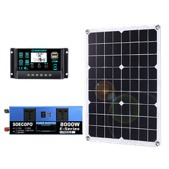 8000W Solar System DC12V/24V to 110V/220V Off-Grid Inverter System 100A 500WbS