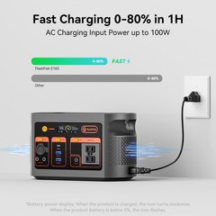 FlashFish 300W Portable Power Station Generator LiFePO4 Optional 60W Solar Panel