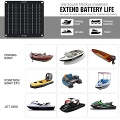 Solar Car Battery Charger Maintainer 12V Waterproof Portable Solar Trickle 10W