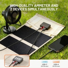 Litheli 24W Portable Solar Panel Charger Foldable Mini Solar Panel for Camping H